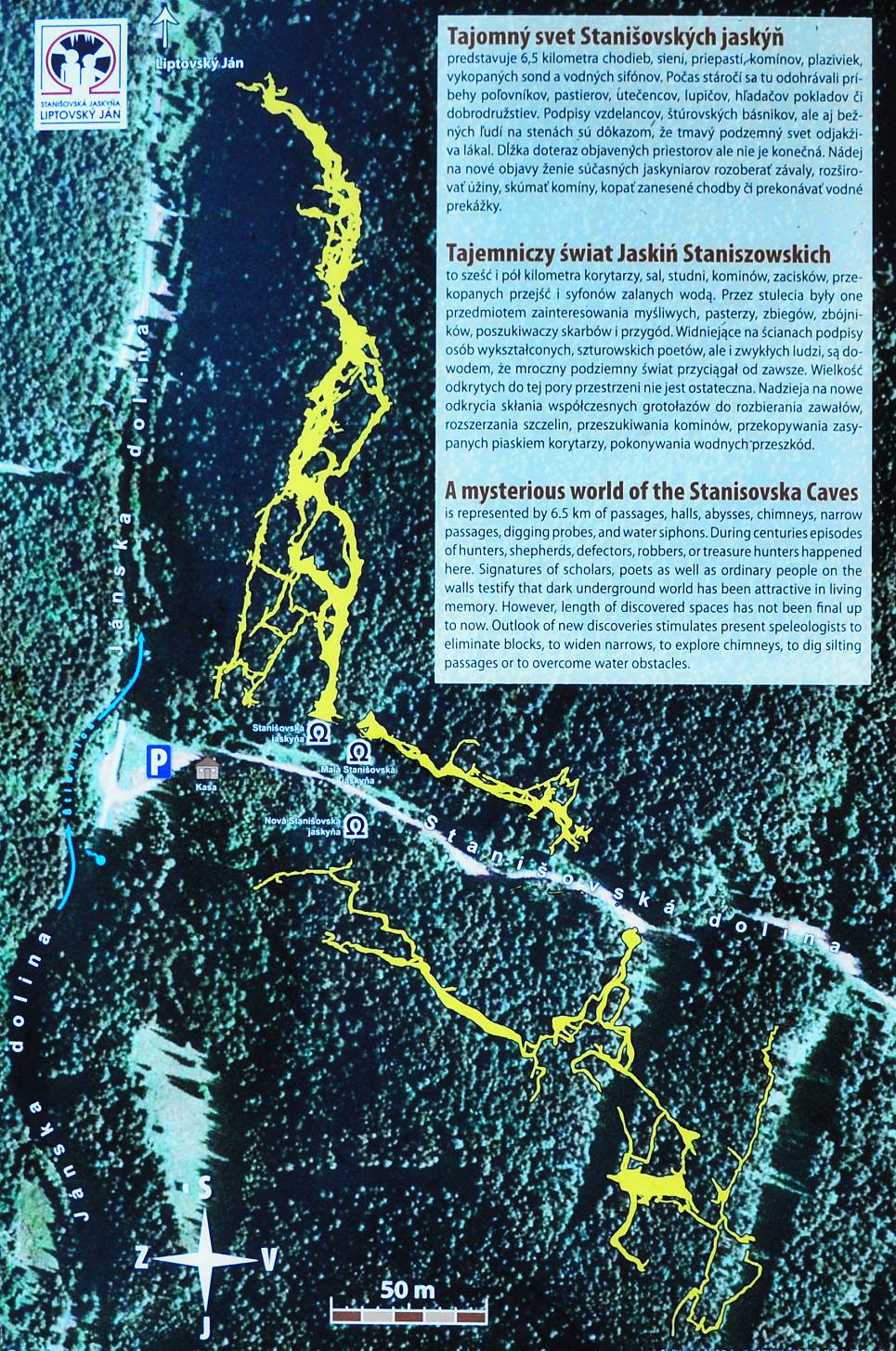Mapa - Stanišovské jaskyne