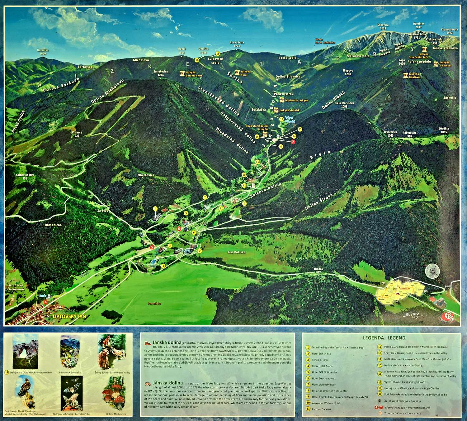 Mapa Jánska dolina